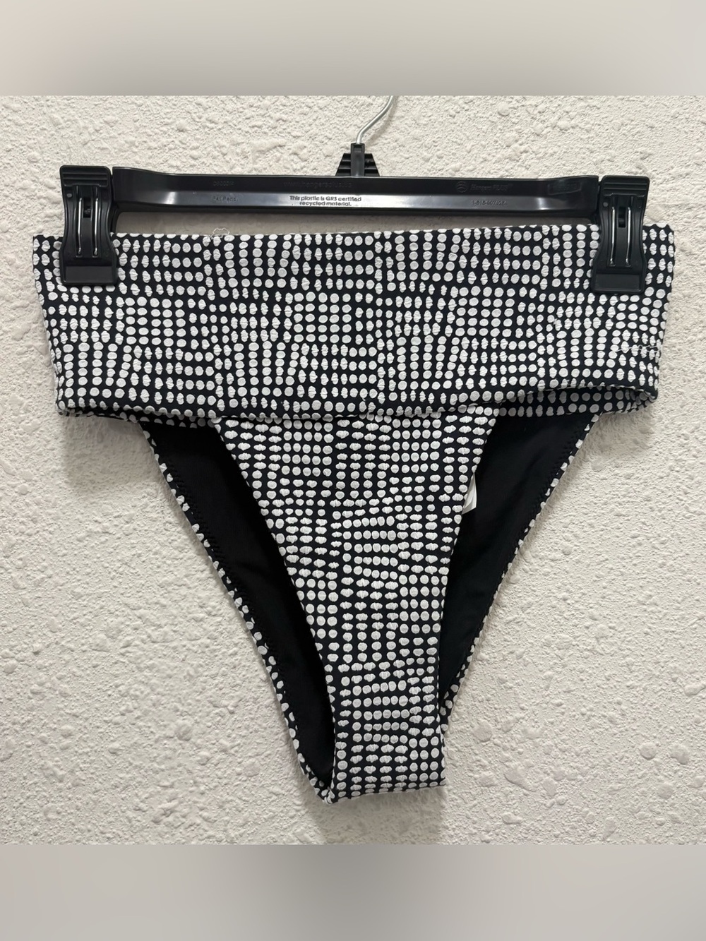 Aerie Black and White High Cut Cheeky Swim Bottoms NWT M